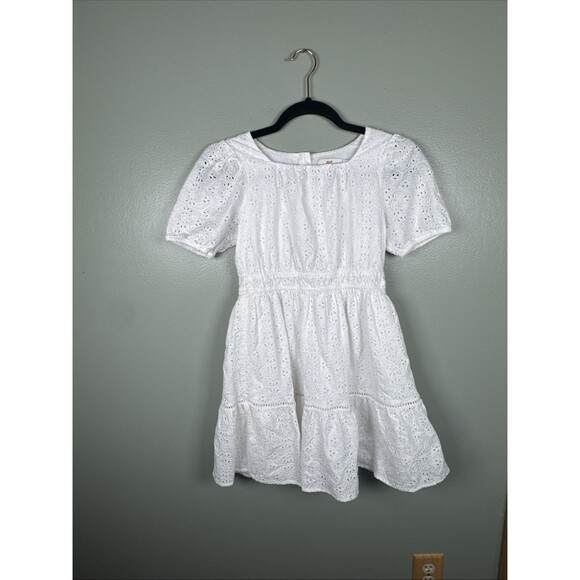 Vineyard Vines Other - Vineyard Vines Girls'  White Eyelet Puff-Sleeve Dress‎ Girls Size Large (14)